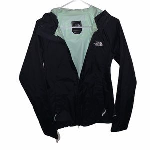 The Northface rain jacket. Women’s XS. Black/ Mint